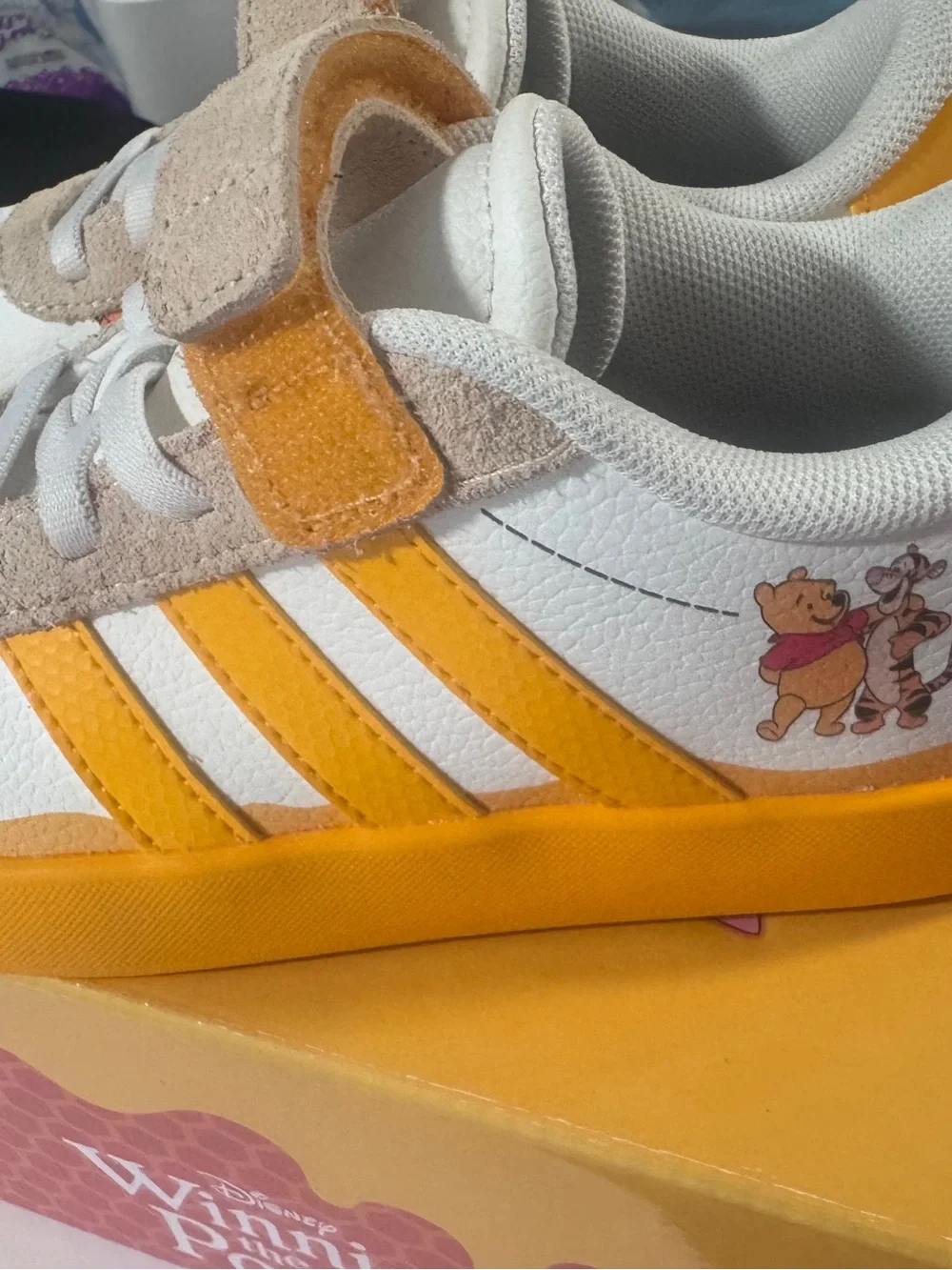 adidas Kids White and Orange Winnie the Pooh Sneakers size 12K